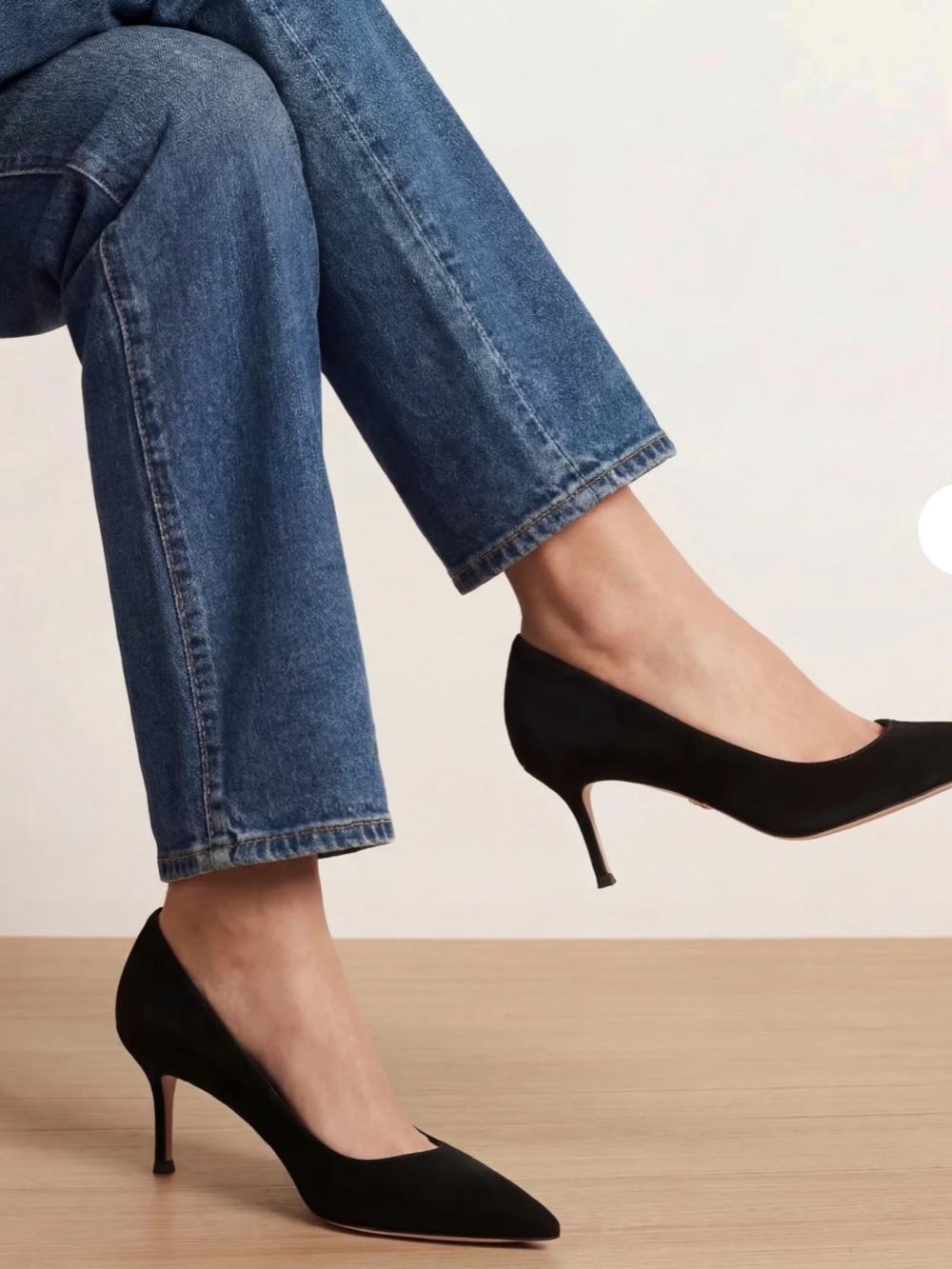 Veronica Beard Rita Black Suede Classic Pointed Toe Heeled Pumps Size 5.5